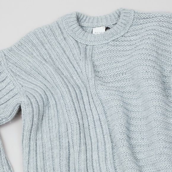 NWT Paul Smith Gray Blue Crewneck Chunky Sweater - Picture 7 of 12